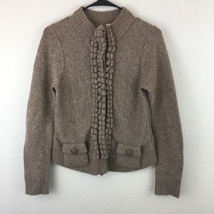 Anthropologie Moth ruffled cardigan